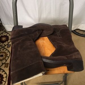 vintage suede and sheepskin boots